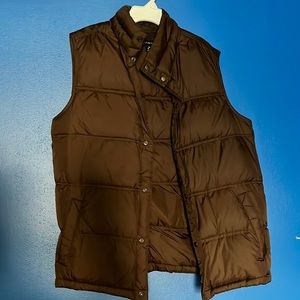 Brown puffer vest